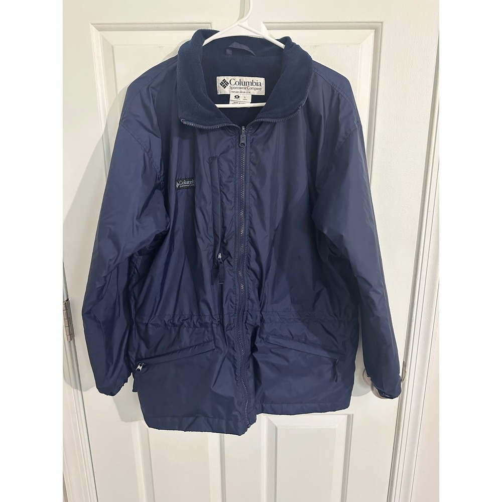 Columbia Women's Fleece Lined Waterproof Jacket Blue Outdoor Coat
